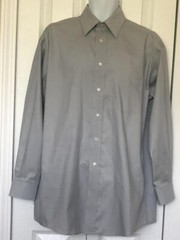 ROUNDTREE & YORKE EUC Gray Cotton Poly Pinpoint 16½ 33