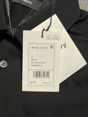 Theory Irving Short Sleeve Button Up Black Mens Small NWT