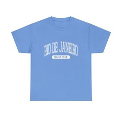 Rio de Janeiro Brazil Vintage College Font Summer Travel Blue Tee, T-Shirt
