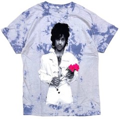 Prince Mens Official Licensed Rose Purple Rain Graphic Tie Dye Tee T Shirt Med