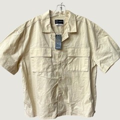 Original Use Short Sleeve Button Down Utility Shirt Mens Large Cream NWT