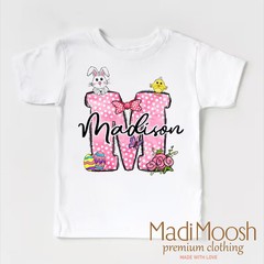 Girls Personalized Custom Name Easter Comfort Tee Shirt Custom Gift Top