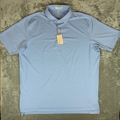 Peter Millar Performance Drum Polo Men XXL Blue Pink Striped Crown Sport New NWT