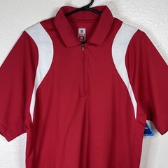Champion Double Dry Red 1/4 Zip Pullover Golf Polo Shirt Size: M NWT