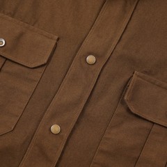 Boglioli Extra-Slim Snap Front Twill Cotton Utility Shirt S/M (Eu 40) Imperfect