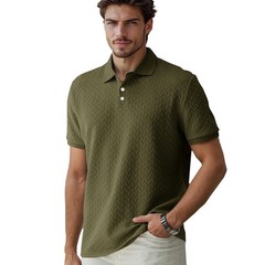 Solid Jacquard Slim Lapel Polo