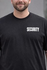 Security Printed left Chest & Full Back T-Shirt