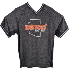 Marucci Baseball Shirt 28 Mens Large Dark Gray V Neck Shirt Victus Short Sleeve
