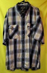 EXCELLENT Dixxon Black & Brown The Convoy D-Lux Short Sleeve Plaid 5XL Bamboo