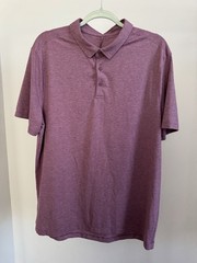 Lululemon Golf Polo Shirt Men’s Medium Heather Purple Performance Athletic