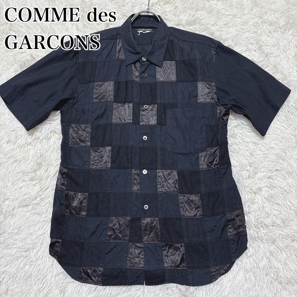 USED COMME DES GARCONS PATCHWORK SHORT-SLEEVED SHIRT (MIXED MATERIALS) GOOD