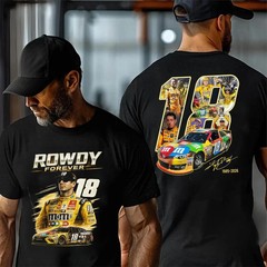 Kyle Busch 18 Racing Shirt Rowdy Nation Graphic Unisex Commemorative Tee