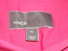 VINCE SOLID FUCHSIA PINK COTTON/ELASTANE BLEND S/S BUTTON FT. SHIRT SZ. XL SLIM