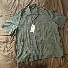 ZARA Man Berlin Edition Men’s Gray Solid Short Sleeve Button-Up Shirt Size M