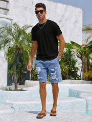 Manfinity Basics Men Solid Tee fitted T-shirt Summer shirt