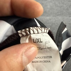 Costume Agent Men’s Dark Coffee Brown Mock Neck Striped Cuff Shirt Top Size L/XL
