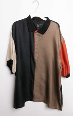 Tulliano men’s 100% silk button front shirt Brown Black XL