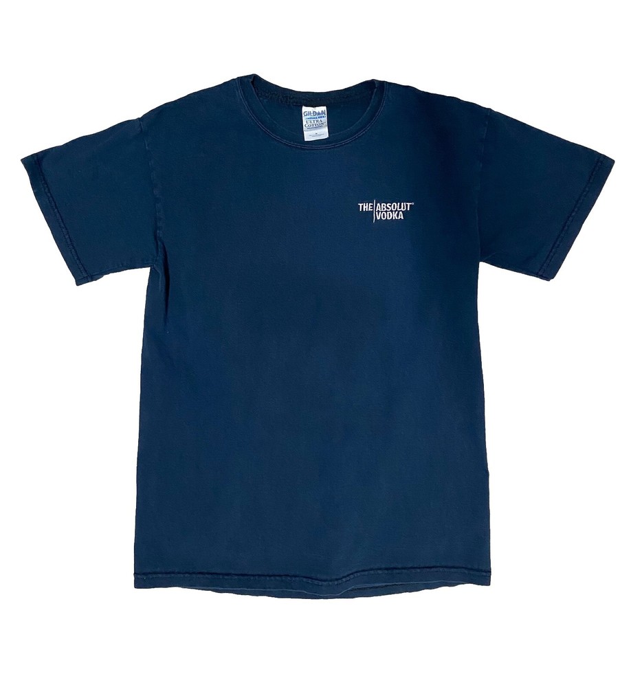 Gildan Absolut Vodka The Absolute Blue Short Sleeve T-Shirt Size M Medium