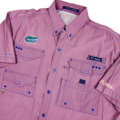 Columbia PFG Super Bonehead Button Down Shirt Mens XL Florida Gators Gingham