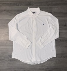 Polo Ralph Lauren Featherweight Button Down Mesh Shirt White Big & Tall Sz 1XB