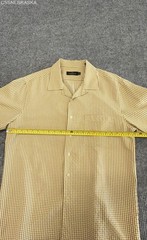Bugatchi Uomo Men’s Short Sleeve Button Up Shirt Tan Brown Checkered Sz XL