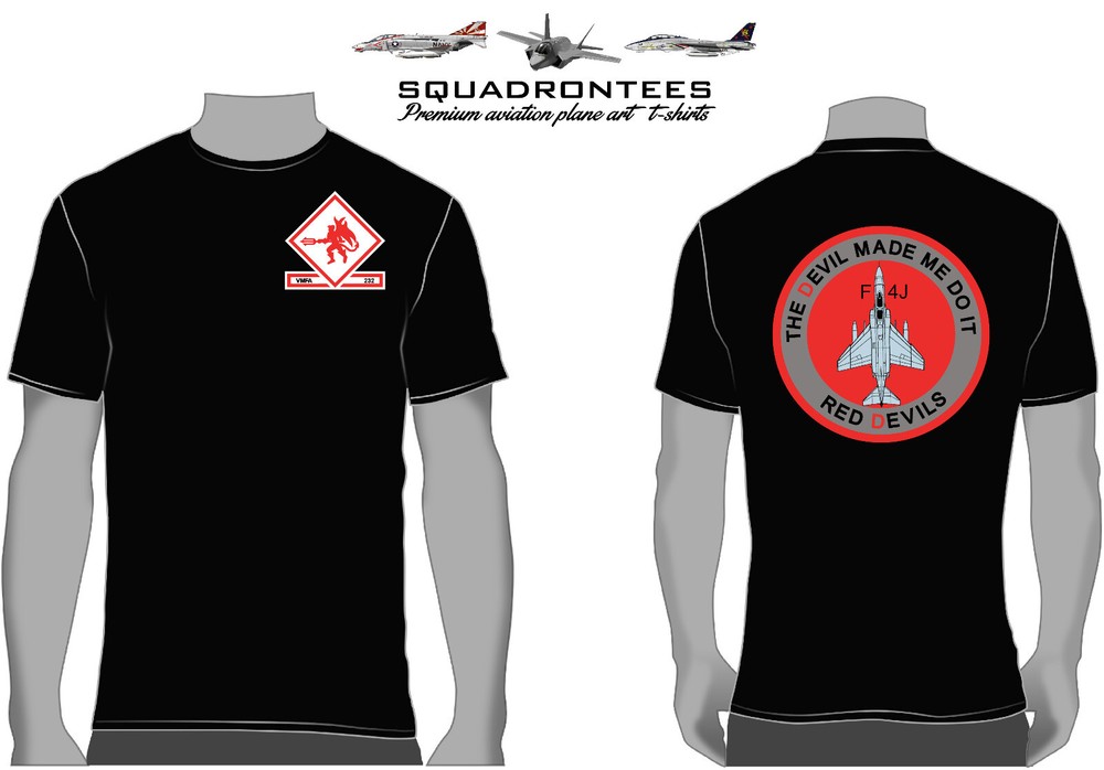 VMFA-232 Red Devils F-4 Phantom Squadron T-Shirt D3, USMC Licensed Product