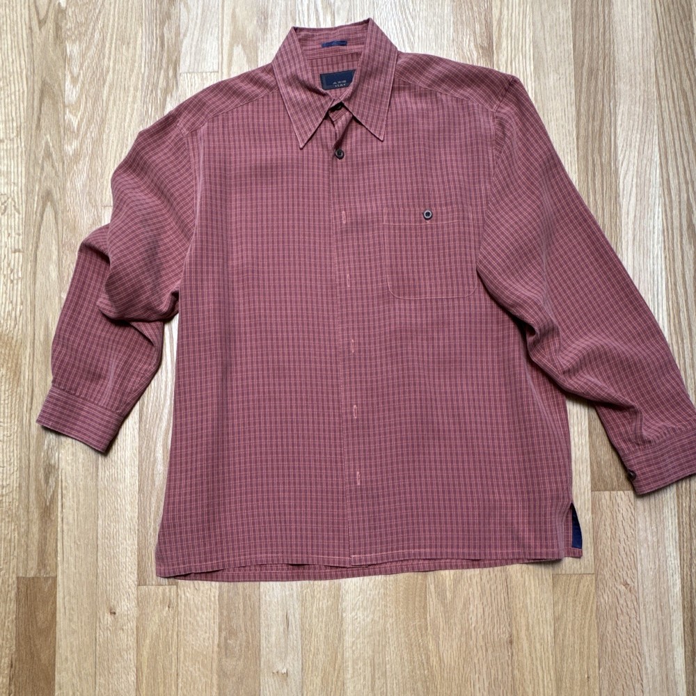 AXIS Men’s Red Plaid Long Sleeve Button-Up perfect for work or play.
