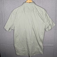 Faherty Button Down Short SS Mens L Green Geometric Comfort Hidden Button Down