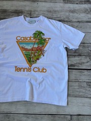 Casablanca Tennis Club Graphic T Shirt White Luxury Designer Resort Wear