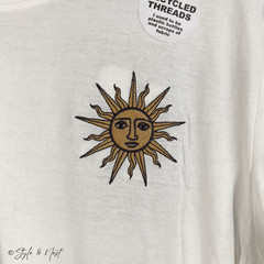 Recycled Threads Sun Moon Tarot Tee Large Celestial Y2K Hippie