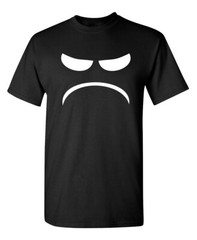Angry Smiling Face Sarcastic Humor Graphic Super Soft Ring Spun Funny T Shirt
