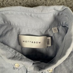 Mott & Bow Chambray Button Up Long Sleeve Shirt Men’s Large Blue Cotton