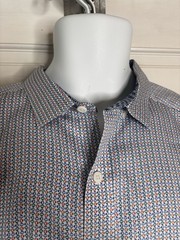 Johnston Murphy Performance Pattern Shirt XL Long Sleeve Flip Cuff Button Down