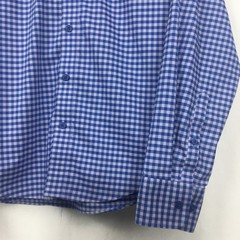 Twillory Untuck(able) Mens Performance Shirt M Blue Gray Gingham Coolmax Preppy