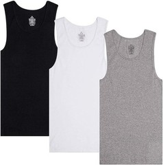 100 Pack Mens Cotton Blank Plain Basic Crew Neck Tank Top Singlet T-Shirt Bulk