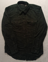 Structure Button Down long sleeve dress shirt men 35/37 Dark green chest pockets