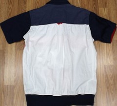 BOWLING PIN DECIBEL REGULAR FIT 100% COTTON NAVY, RED & WHITE Sz MEDIUM, M
