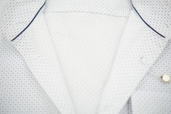 Men Eton Shirt White With Micro Pattern Single Cuff Contemporary Size 40 153/4