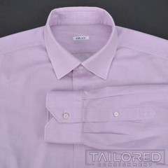 FRAY Solid Purple 100% Cotton Mens Luxury Dress Shirt – 17