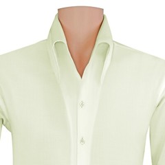 High Open Button-Down Collar 100% Cotton Cream Shirt for Men Party Style Unique
