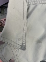 Duluth Trading Co Men’s Green Solid Button-Up Snap Pockets Woven M LS