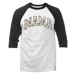 Floral Mama Varsity Mother’s Day Gift 3/4 Sleeve Unisex Raglan