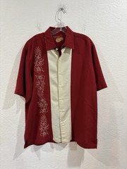 Men’s Caribbean Embroidered Short Sleeve Shirt, Size M