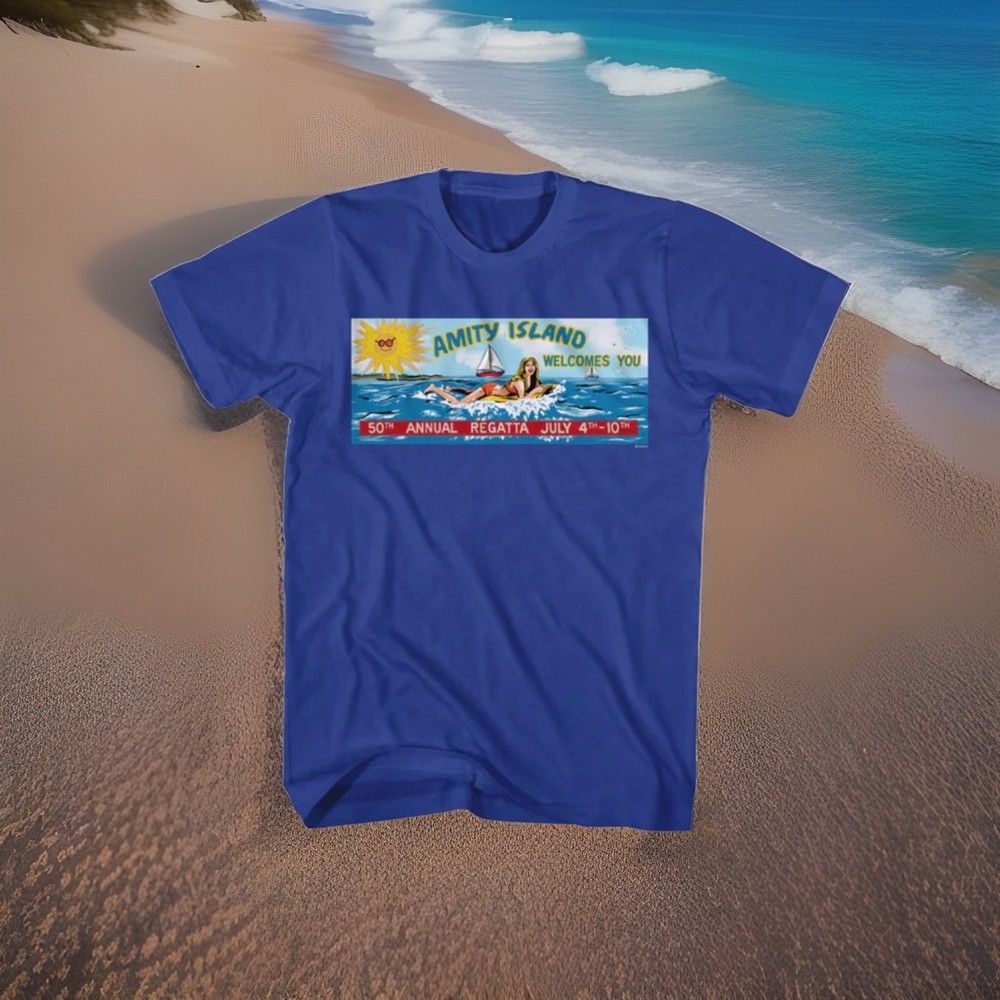 NEW Universal Studios JAWS ‘Amity Island Welcomes You’🏝️Shirt •Adult Large