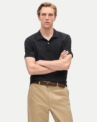 J. CREW classic piqué polo shirt in Black Size M NWT $79.50 BE239