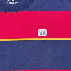 Nike SB Striped Loose Fit T-Shirt Red Navy Yellow