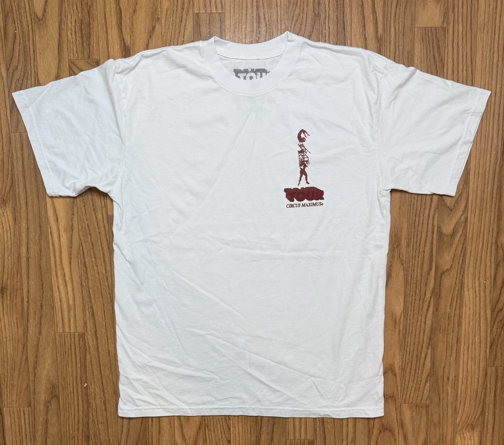 Travis Scott Circus Maximus Utopia Qatar Tour Concert White T-Shirt Size Medium