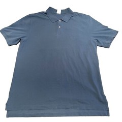 Brooks Brothers Polo Shirt Mens XL Gun Metal Blue Solid Performance Series