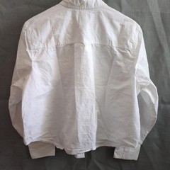 Free Assembly Men’s L White Solid Button-Up Shirt Long Sleeve Pockets