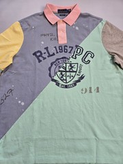 POLO RALPH LAUREN PATCHWORK MEN’S CLASSIC FIT MULTI-COLOR COTTON POLO SHIRT